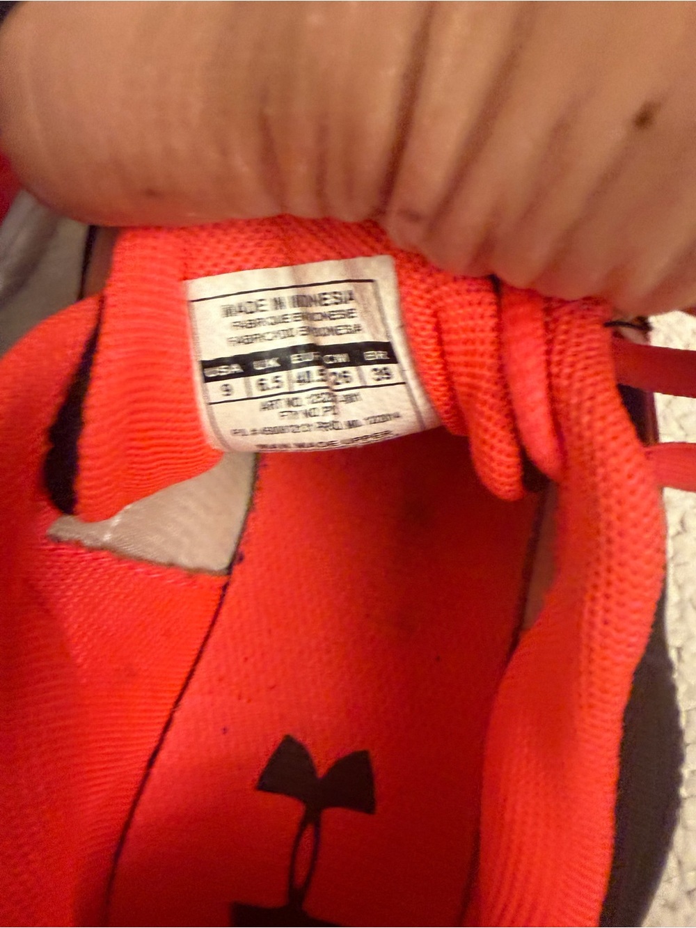 Under Armour Black and Neon Coral Training Sneakers - Picture 7 of 7
